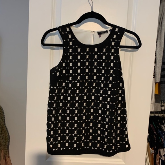 De 1963- White silk top with black overlay - Picture 1 of 2